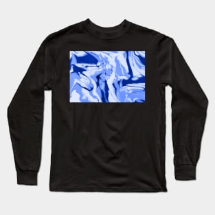 Marbled blue design Long Sleeve T-Shirt